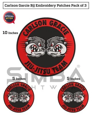 Carlson Gracie BJJ Patches Kimono Gi Patches BJJ Embroidery Patches Pack of 3 - Image 1 of 4