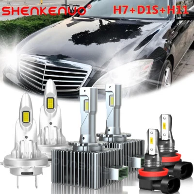 Kit de faros LED bombillas haz alto bajo + luz antiniebla para Mercedes-Benz S550 2007-2010 Foto 1 de 4