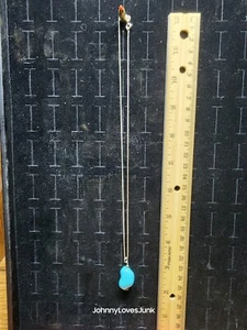 Collana Vintage Argento Sterling Grossa Lucido Turchese Pepita Perline - Foto 1 di 3