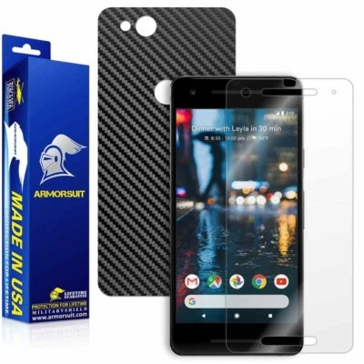 ArmorSuit Google Pixel 2 XL Screen + Black Carbon Fiber Full Body Protector USA - Image 1 of 4
