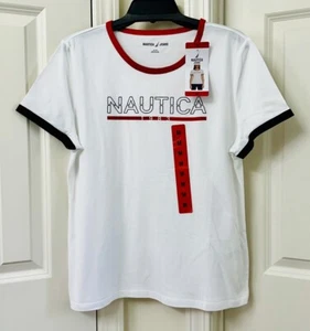 Nautica Jeans T-shirt donna colorblock manica corta, bianco - Foto 1 di 5
