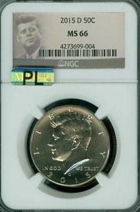 2015 D KENNEDY HALF NGC MS66 MAC PL . - Picture 1 of 2