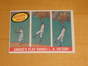 1959 Topps Baseball Thrills Snider's Play Brings L.A. Victory #468 Duke Snider