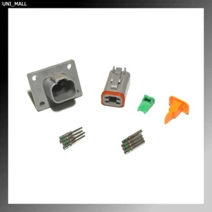 Deutsch DT 4-Pin Genuine Flange Connector Kit, 14-16AWG Solid Contacts, USA - Picture 1 of 8