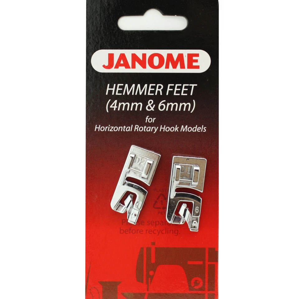 Janome Hemmer Feet (4mm & 6mm)  #200326001 For Horizontal Rotary Hook Models - Image 1 of 1