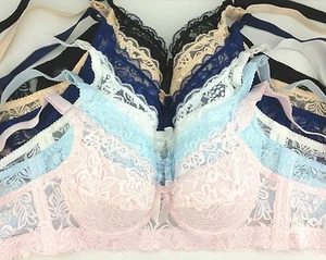 Sexy romantischer leicht gepolsterter Bügel-BH mit Spitze breite Seite Gr. 36C/38C/40C/42C/44C - Bild 1 von 19