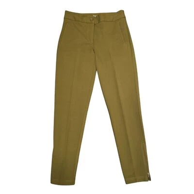 Pantalones clásicos de pierna recta a lunares amarillo mostaza Betabrand talla pequeña cómodos Foto 1 de 4