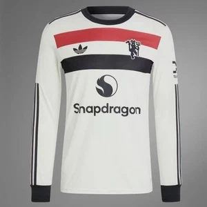 Adidas Manchester United 24/25 Men's Size M Long Sleeve White Black Third Jersey - Picture 1 of 5