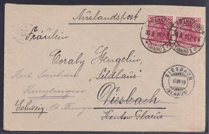 75873) FRANKFURT (PRINCIPAL) 1918 carta limpia al extranjero a DIESBACH (GLARUS) - Imagen 1 de 3