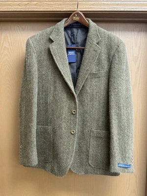Polo Ralph Lauren 2023 Wool-Alpaca Herringbone Tweed Blazer Olive, $1098 NWT 44r - Image 1 of 4