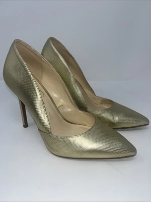 Jessica Simpson Anyelin Tacones Bomba Dorado 9 M 40 Punta Doble Textura Foto 1 de 4
