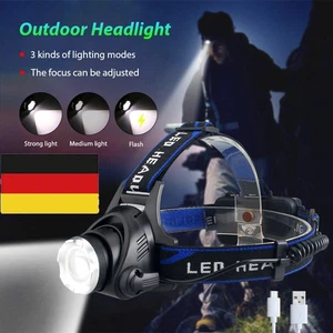 Super Bright 100000LM LED Scheinwerfer USB Scheinwerfer Flahlight Zoomable - Bild 1 von 10
