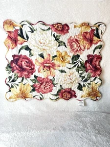 Federa cuscino 21”x26 grande qualità floreale con fiori rosso bianco blu %100 cotone finta - Foto 1 di 14