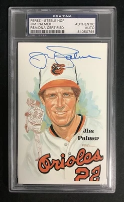 Jim Palmer Signed Perez Steele Postcard Baseball HOF Orioles Autograph PSA/DNA - Image 1 of 2