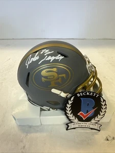 Signed John Taylor #82 San Francisco 49ers Slate Mini Helmet | Beckett COA - Picture 1 of 7
