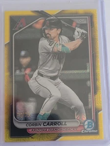 2024 Bowman Chrome Corbin Carroll #3 Yellow Mojo Refractor #/75 - Bild 1 von 6