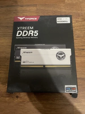 Team T-Force Xtreem 32GB (2 x 16GB) DDR5 8000 Desktop Memory FFXD516G8000HC38DBK - Image 1 of 2