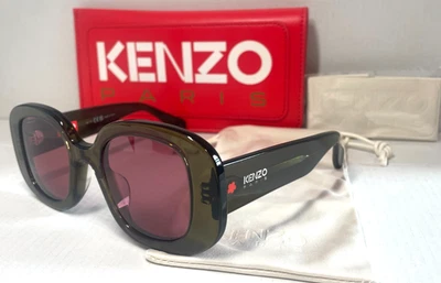 NEW KENZO PARIS KZ40170U 96Y TRANSPARENT OLIVE/SMOKE PINK LENS SUNGLASSES 48-23 - Image 1 of 4