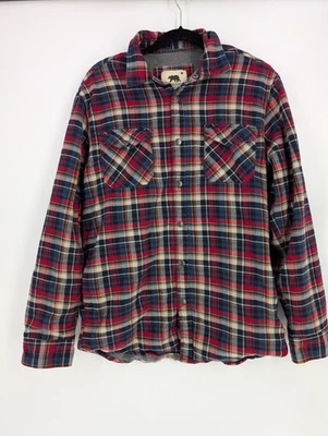 Dakota Grizzly Red Blue Gray Thermal Lined Flannel Size Large  - Image 1 of 4