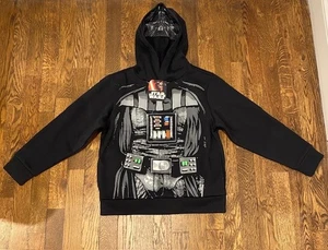 NEW Disney Star Wars Darth Vader Boys Costume Hooded Sweatshirt Hoodie M 7-8 - Picture 1 of 2