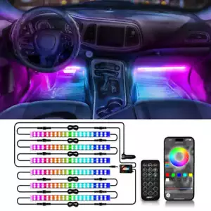 6x RGB-IC LED Car Interior Atmosphere Double Strip Lights APP & Remote Control - Picture 1 of 8