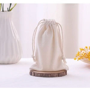 50Pcs 9X12 Cotton Linen Drawstring Bags Wedding Jewelry Candy Gift Storage Pouch - Picture 1 of 5