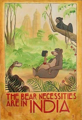 The Bear-Necessities -firmado por el artista Edición Limitada Giclee 27"x18" Foto 1 de 4