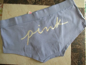 Victoria's Secret PINK Boyshort Panty SZ. XL Periwinkle PINK Logo Back NWT - Picture 1 of 2