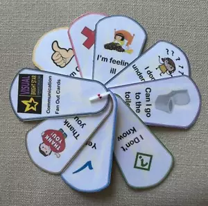 Communication Fan Out Cards ASD, PECS, Learning - Picture 1 of 3