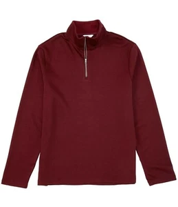 Calvin Klein Men's Liquid Touch 1/4 Zip Birdseye Pullover Sweatshirt Deep Lava S - Picture 1 of 5