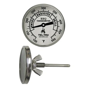 Tel-Tru BQ225 Barbecue Thermometer, 2 inch Aluminum dial, 2.5 inch stem, 100/... - Picture 1 of 1