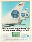 PAN-AM AIRLINES AMERICAN 1978 Pubblicita' vintage express card coda boeing 747