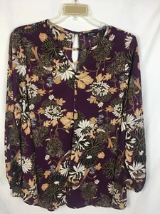 Túnica Du Jour Estampado Floral Manga Larga Talla L Púrpura B27*N - Imagen 1 de 5