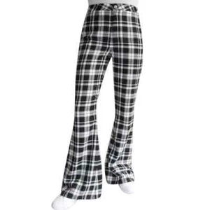 Almost Famous High Rise Plaid Flare Pants Size 3 - Picture 1 of 6