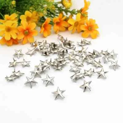 CraftbuddyUS 100 piezas 15 mm Silver Star Metal Head Stud, punk, rock gótico motociclista hágalo usted mismo Foto 1 de 3