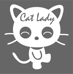 🐱 Cat Lady 6" Vinyl Car Truck DECAL Window STICKER Pets Kitty 🐱 - Foto 1 di 3