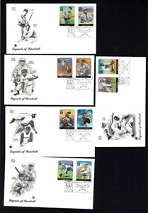 3408 a-t - Legends of Baseball - PCS cachet unaddressed set of 20 on 10 covers - Picture 1 of 2