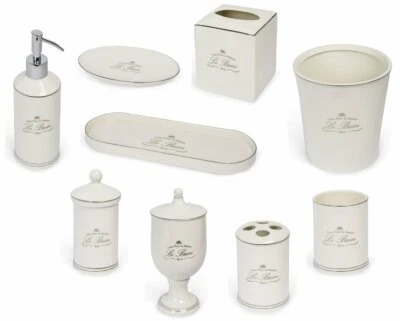 Accesorios de baño Le Bain porcelana con acabado esmaltado color blanco Foto 1 de 4