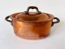 vintage Made In France Copper Pot - Small Oval Dutch Oven