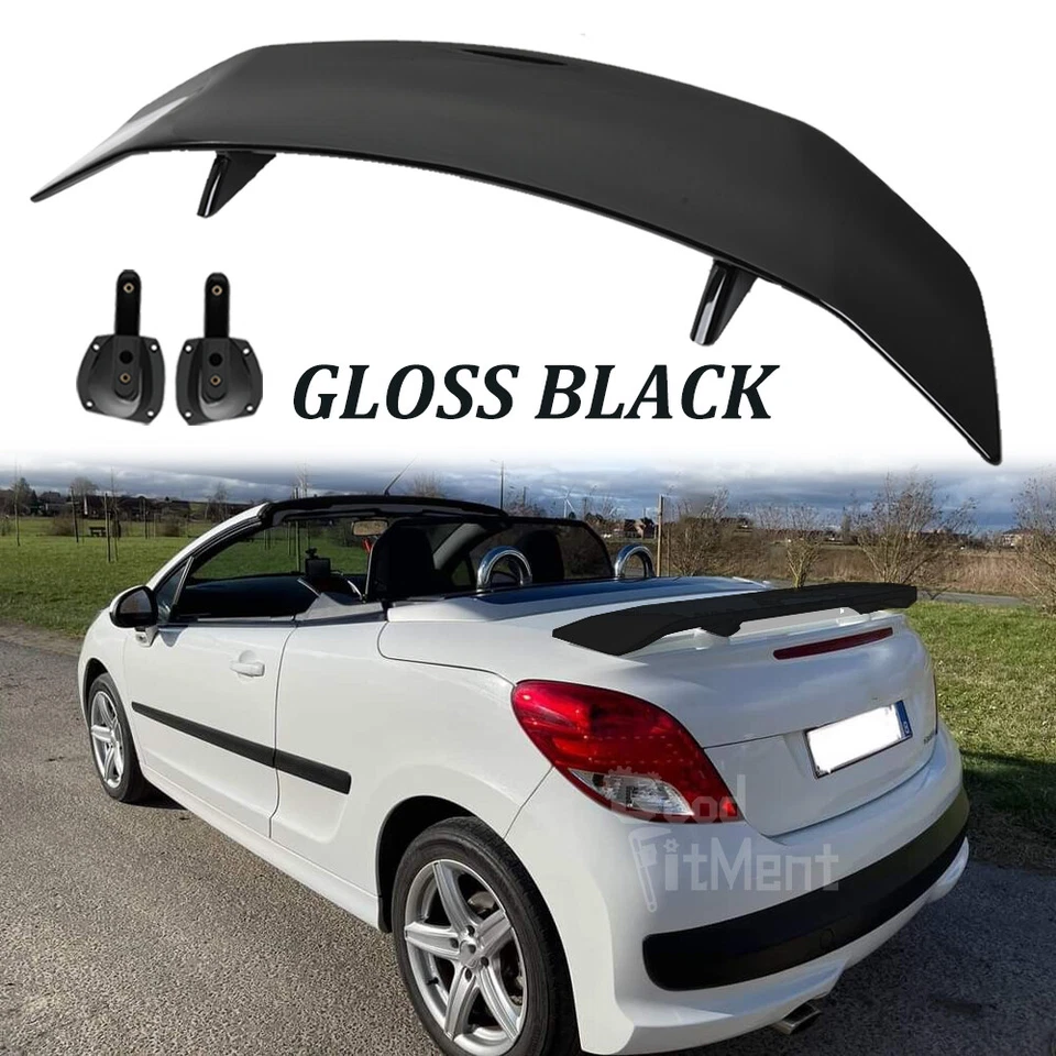 Alerón trasero para Peugeot 207 Convertible 47" labio ala de carreras negro brillante Foto 1 de 4