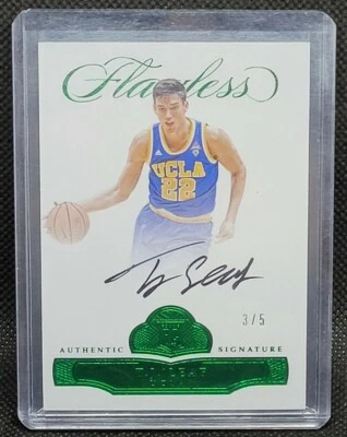 T.J. Leaf 2017-18 Flawless Collegiate Green # /5 On Card Auto OKC Thunder - Image 1 of 2
