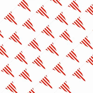 100ft Red and White Striped Pennant Banner Carnival Circus Theme Party Decora... - Picture 1 of 6