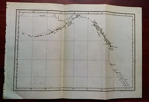 Late 1800's Map of Aleutian Islands Westcoast US Puget Sound Naval Station - Picture 1 of 3