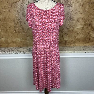 Boden Dress Women 12R Jersey Midi Amelie Print Short Sleeve Scoop Neck Floral - Picture 1 of 10