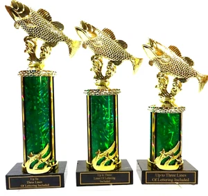 3 SWIMMING BASS TROPHIES, LARGEMOUTH BASS, FISHING, BASS AWARD 8 COLORS #5 - Picture 1 of 4