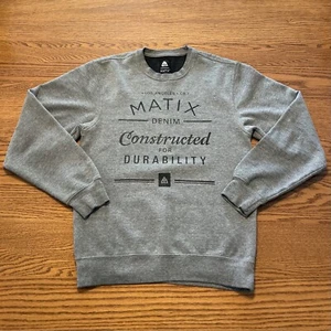 MATIX Crewneck Classic Heather Grey Sweatshirt Size Small FREE SHIPPING - Picture 1 of 7
