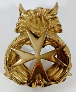 Vintage Antique Brass Door Knocker Maltese Cross Nautical Dolphins Koi Fish - Picture 1 of 11