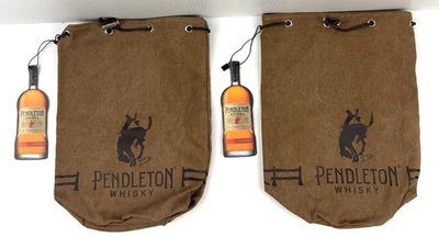 (2) Pendleton Brown Whisky Canvas Bag w/ Loop & Drawstring "Let's Buck" New NWT - Image 1 of 4