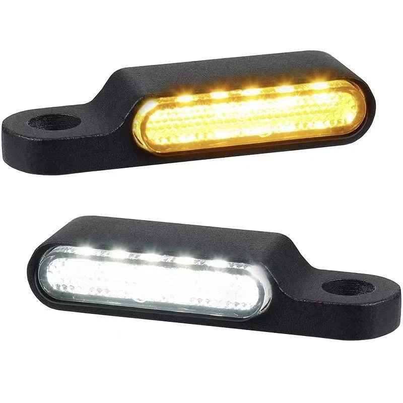 Luces intermitentes LED negras ámbar para mini motocicleta 2 piezas para Harley Dyna Foto 1 de 4