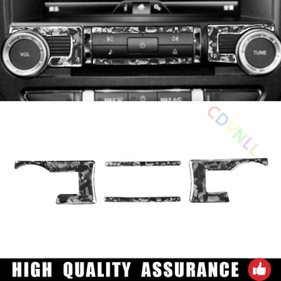 Cubierta del panel del botón de volumen de consola de fibra de carbono forjado para Ford Mustang 2015~2022 Foto 1 de 4